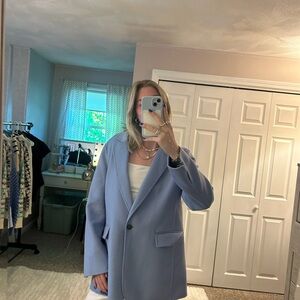 Women's Baby Blue Blazer Jacket- Oversized